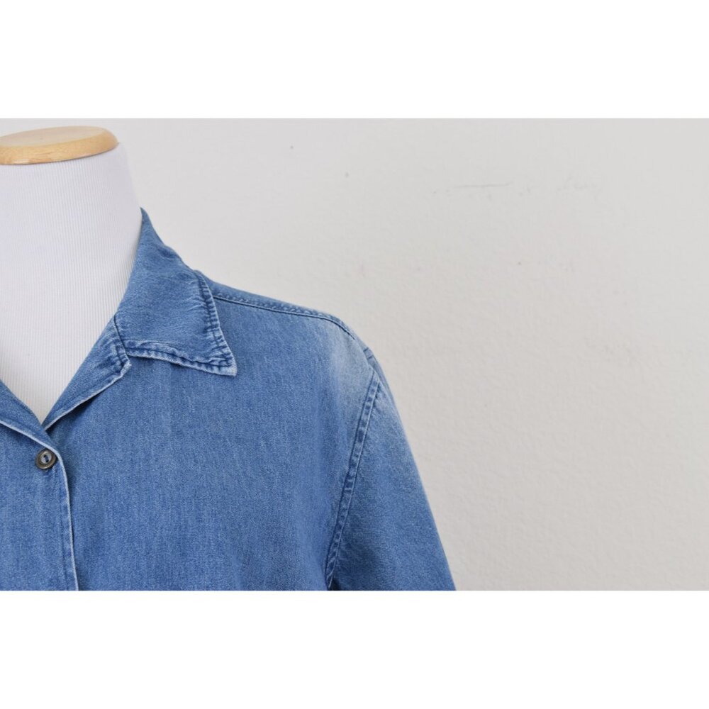 Vintage 90s Jane Ashley‎ Blue Button Down Blouse | size 2x - Picture 10 of 10